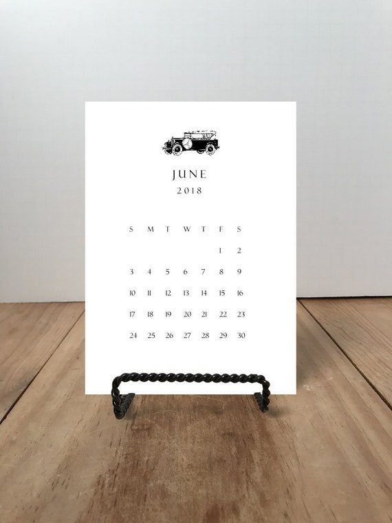 2020 Desk Calendar Stand Optional Cool Vintage Pen And Ink Etsy