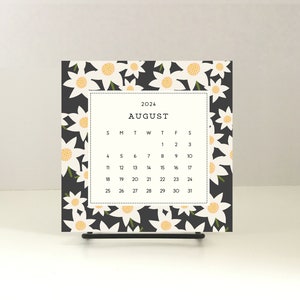 2024 DESK CALENDAR with stand/floral desk calendar/cute floral calendar/2024 calendar refill/small desk calendar/cute holiday gift under 25 image 4