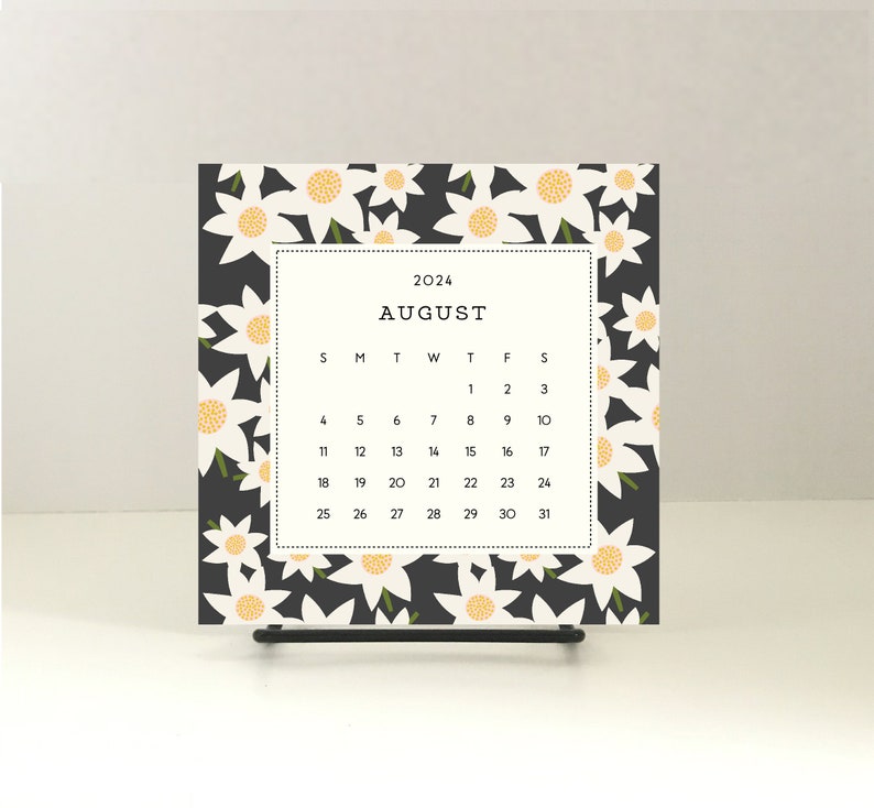 2024 DESK CALENDAR with stand/floral desk calendar/cute floral calendar/2024 calendar refill/small desk calendar/cute holiday gift under 25 image 4