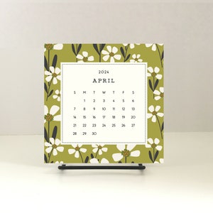 2024 DESK CALENDAR with stand/floral desk calendar/cute floral calendar/2024 calendar refill/small desk calendar/cute holiday gift under 25 image 3