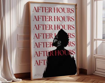 The Weeknd 'After Hours' Music Poster: Modern Bedroom Decor (Digital Download)