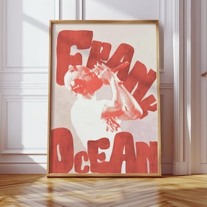 Póster de Frank Ocean / Rubio / Ferrari blanco / Portada del álbum / Póster rojo / Portada del artista / Decoración de dormitorio / Póster de habitación / Tapiz / Foto del hogar