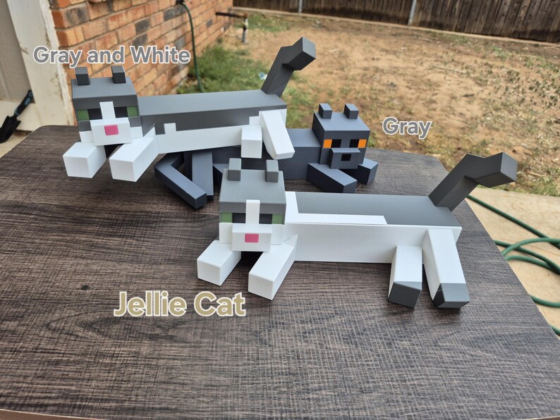 Giant Block Cat | Pixel Style Cat Desk Decoration - Etsy