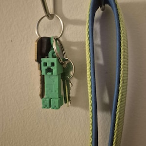 Minecraft Creeper Keychain | Video Game Mob Monster Standing Figure