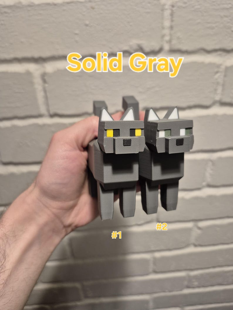 Block Cat Figurine | Pixel Style Multicolor Kitty Standing Desk Toy - Etsy