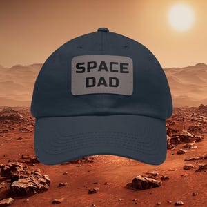 Space Dad Hat: Sci-Fi Leather Patch Baseball Cap