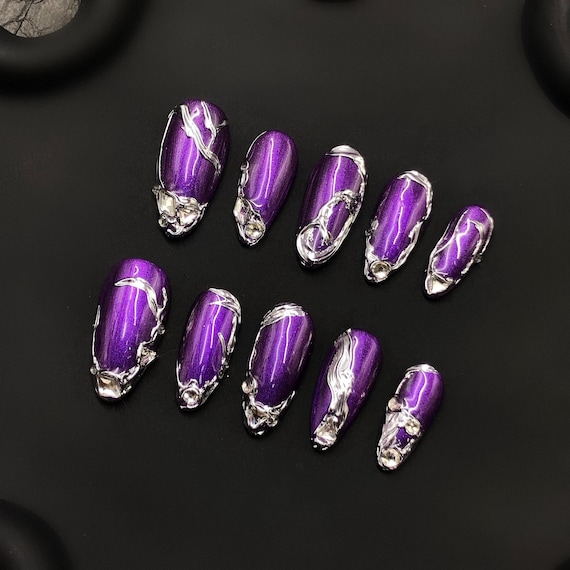 Purple Chrome Nails