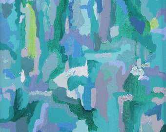 Original CohAn Abstract Oil Painting on Canvas - 14&quot; x 11&quot; Abstract Landscape Catskills Region NY