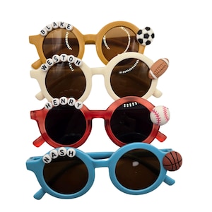 Little Boys Sunglasses | Sports Sunglasses for Boys | Soccer Football Baseball Basketball Sunglasses | Sports Lover Gift | Toddler Boy Sport