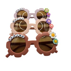 Personalized Flower Sunglasses: Custom Kids Sunnies, Birthday Gift
