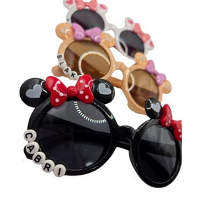 Personalized Mickey Minnie Kid Sunglasses: Custom Name Toddler Glasses