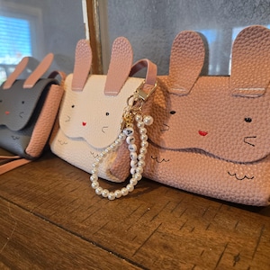 Personalized Bunny Crossbody Bag: Custom Kids Purse with Keychain