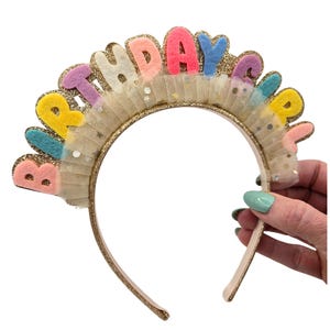 Geburtstagskind Stirnband | Kleine Mädchen Geburtstagsparty Kopfschmuck | Spaß-Geburtstags-Party-Haarband | Party Girl Stirnband | Kopf mit Funkel und Sternen