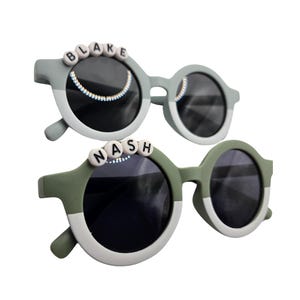 Personalized Kid Sunglasses | Little Boys Sunglasses | Color Block Sunglasses | Toddler Boy Birthday Gift | Boys Sunglasses with Stripe