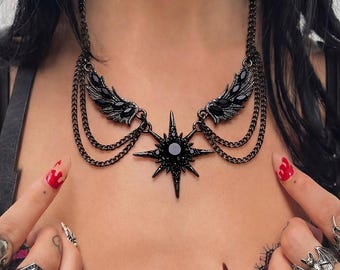 Black Gem Fallen Angel Pendant:Black Gem Fallen Angel Pendant