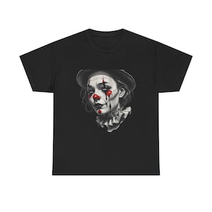 Creepy Clown Tee, Perfect for Halloween, Horror Fans, Unisex Cotton Shirt, Spooky Costume, Unique Gift