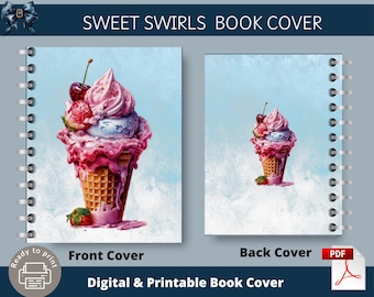 Sweet Swirls  Book Cover| Journal, Notebook | Big Happy Planner | Classic Happy Planner Cover |  7x9 Planner Printable PDF