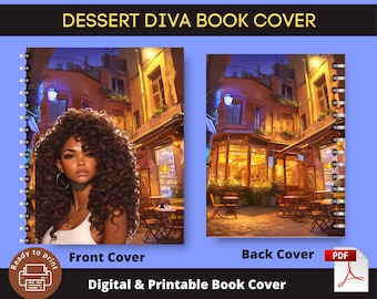 Dessert Diva Buchcover| Geburtstagsplaner | Klassischer Happy Planner | Black Woman Planer Design |Digitaler Download, PDF,