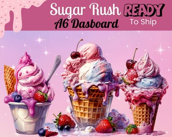 Sugar Rush Ice Cream Dashboards | A6 Binder Dashboard Set | Cute Dessert Budget Dashboard | Printable A6 Dashboard | Digital Download