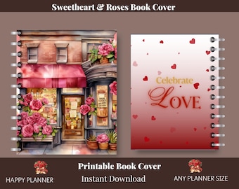 Schatz und Rosen Buchcover | Journal, Notizbuch | Geburtstagsplaner | Klassischer Happy Planner | Druckbares PDF