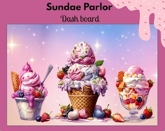 Sundae Parlor | Challenge A6 Dashboard Cover |  A6 Printable PDF Download  | Budgeting Binder Cover | 2 Dashboard