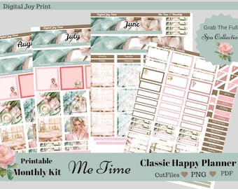 Spa Day Sticker: Juni-August Monthly Kit (digitaler Download)