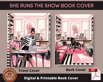She Runs The Show Cover| Black Woman Art| Printable Book Cover (Digital Download, PDF File)
