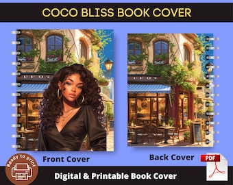 Cocoa Bliss Buchcover | Black Woman Dessert Shop |Digitaler Download, PDF| Klassischer Happy Planner | Großer glücklicher Planer