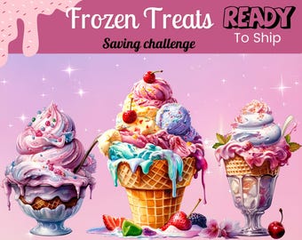 Frozen Treats Saving Challenge| 3 Savings Tracker |  A6 Budget Challenge | Cut and Laminated