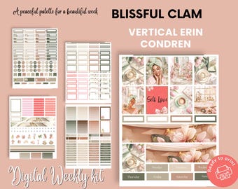 Calm Weekly Sticker: Minimalistisches Erin Condren Kit (PDF & PNG Download