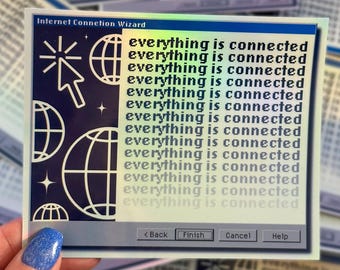 Everything is Connected | 90s Retro Computer Error Sticker | Y2K ...