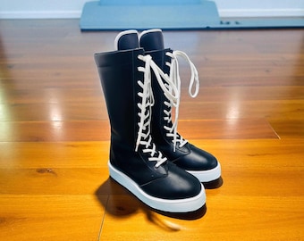 Handmade Wrestling Long Boots, Men Pro Wrestling Shoes, Leather Wrestling Shoes, Professional Wrestling Boots, Custom Wrestling Lace Up Boot