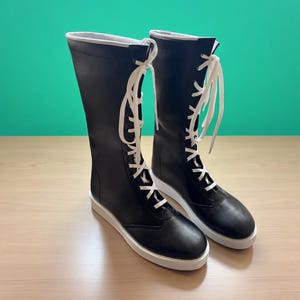 Handmade Leather Wrestling Shoes, Wrestling Long Boots, Men Pro Wrestling Shoes, Professional Wrestling Boots, Custom Wrestling Lace Up Boot