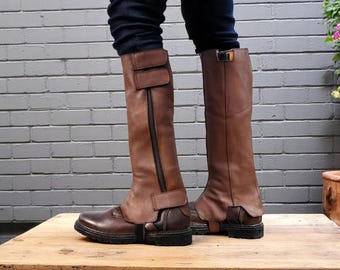 Boba Fett Inspired Leather Boot Cover, Bo-Katan Kryze Boots Cover  Mandalorian Boots Halloween Costume Shoes Cover Leather Jedi Boots Brown