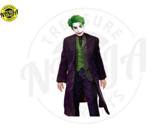 Joker Halloween Costume Overcoat, Heath Ledger Purple Trench for Men, Handmade Gothic Cosplay Coat, Gift for Him