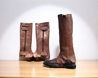 Funda de cuero inspirada en Boba Fett, funda para botas Bo-Katan Kryze, funda para botas mandalorianas, funda para zapatos de disfraz de Halloween, botas Jedi de cuero marrón