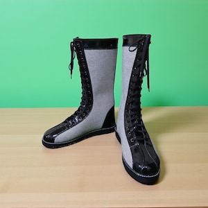 Handmade Wrestling Long Boots, Leather Wrestling Shoes, Men Pro Wrestling Shoes, Professional Wrestling Boots, Custom Wrestling Lace Up Boot
