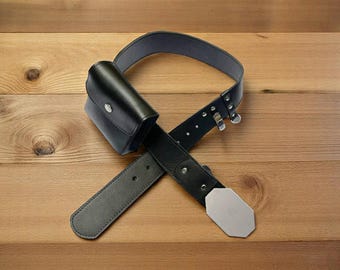 Luke Skywalker Jedi Costume Belt z klipsem Saber i woreczkiem Real, Star Wars Costume, Mandalorian Cosplay, Return Jedi, Handmade Leather Belt