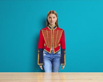 Women's Military Hussar Jacket: Steampunk Gothic Parade Coat