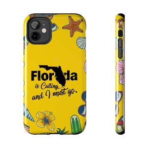 Florida is Calling and I Must Go phone case | Tough Phone Case, Florida map beach design