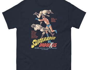 Camiseta retro de superhéroe / Camiseta gráfica vintage de cine de culto de los años 60 / Camiseta clásica estilo película pulp italiana / Camiseta de regalo para fan de los cómics