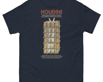 Houdini Escape Artist T-Shirt | Vintage Magic Poster Tee | Classic Illusionist Graphic Shirt | Retro Magician Gift for Him Her
