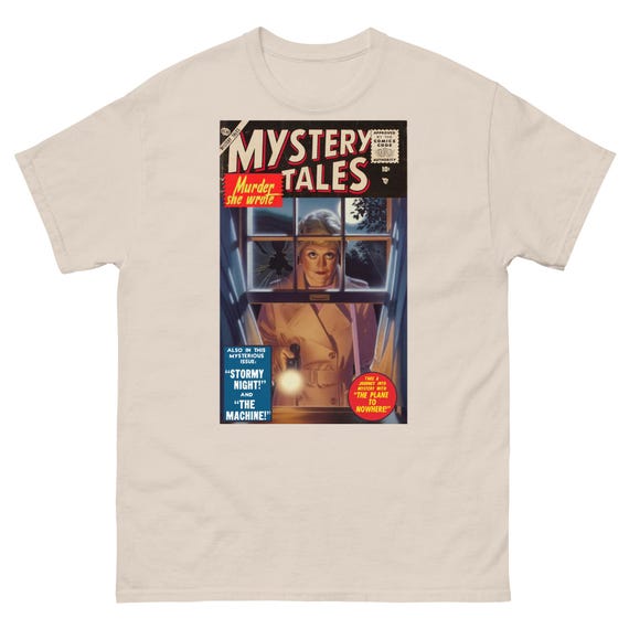 Vintage Mystery Tales T Shirt | Retro Detective Comic Style Tee | Classic Crime Novel Inspired Graphic Top | Retro Whodunit Cartoon Shirt