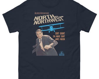 Vintage 50s Spy Thriller T-Shirt | Retro Plane Chase Movie Parody Tee | Classic Hitchcock Inspired Graphic Shirt | Old Cinema Style Top