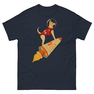 Laika Space Dog T-Shirt – Russian Space Travel Propaganda Tee – 100% Cotton