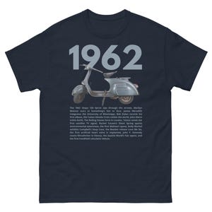 1962 T-Shirt – Vintage Scooter Year Design, Born in 1962 Gift, Important Events Retro Tee
