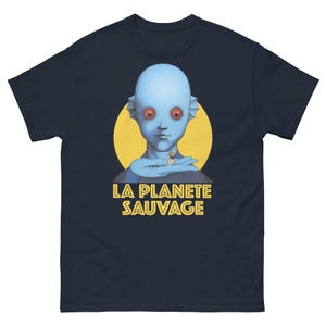 Koszulka La Planète Sauvage | Koszulka z filmem science-fiction z lat 70. | Kultowa koszulka filmowa René Laloux | Prezent animacji psychodelicznej | Francuska klasyka science-fiction