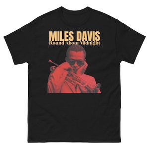 Midnight Jazz Tribute T Shirt | Vintage Cool Jazz Graphic Tee | Retro 1950s Music Shirt | Gift for Vinyl Fans and Jazz Enthusiasts