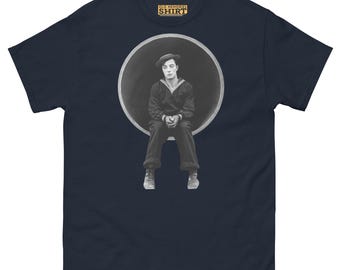 Camiseta vintage de Buster Keaton / Camiseta de leyenda del cine mudo / Camiseta clásica de comedia / Regalo para cinéfilos retro / Ropa para fanáticos del viejo Hollywood