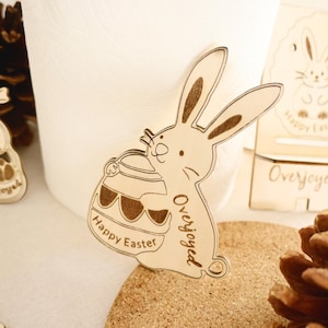 Osterhase mit Ei - unfertiger Holzrohling | DIY Paintable Ornament für Körbe, Wanddekoration, Tags & mehr | Lindenholz Ausschnitt